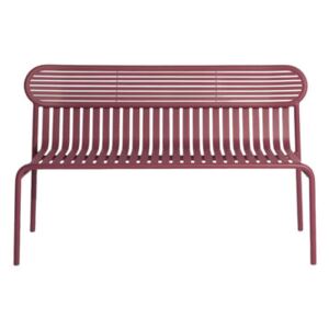 Week-End Bench with backrest - / Aluminium - L 121 cm by Petite Friture Red