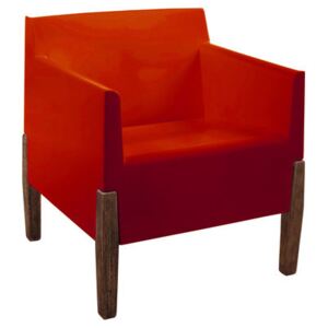 Kubrick Armchair by Serralunga Red/Natural wood