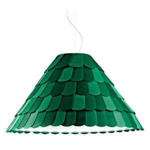 Roofer Pendant - Suspension - Conical lampshade by Fabbian Green