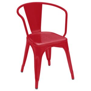 A56 Armchair - Steel - Shinny color by Tolix Red