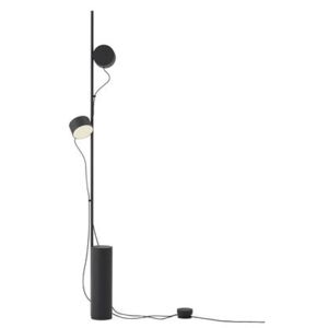 Post Floor lamp - / LED - 2 adjustable magnetic spotlights by Muuto Black