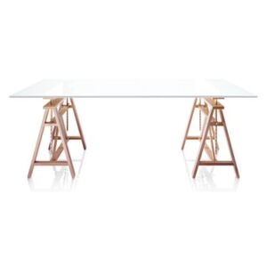 Teatro Rectangular table by Magis White/Natural wood