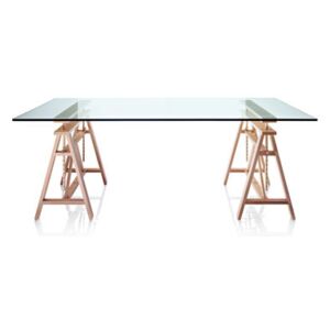 Teatro Rectangular table by Magis Natural wood
