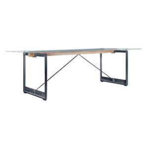 Brut Rectangular table - / Glass & cast iron - 260 x 85 cm by Magis Grey/Transparent