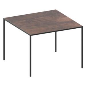 Mini Tavolo Square table - / Stratified rust effect - 69 x 69 cm by Zeus Brown/Copper/Metal