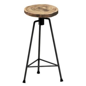 Nikita Bar stool - / H 63 cm - Wood & metal by Zeus Natural wood