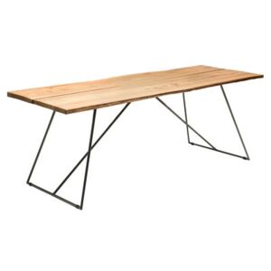 Old Times Rectangular table - / 190 x 70 cm by Zeus Black/Natural wood