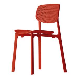 Colander Stacking chair - Perforated polypropylen by Kristalia Red