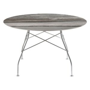Glossy Marble Round table - / Ø 128 cm - Marble-effect sandstone by Kartell Grey