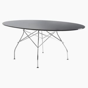 Glossy Glass Oval table - Ovale / L 194 cm by Kartell Black