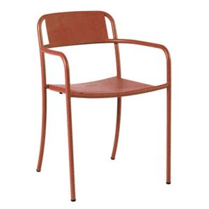 Patio Stackable armchair - / Stainless steel by Tolix Red/Orange