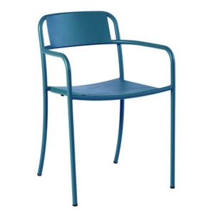 Patio Stackable armchair - / Stainless steel by Tolix Blue