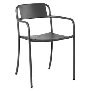 Patio Stackable armchair - / Stainless steel by Tolix Black