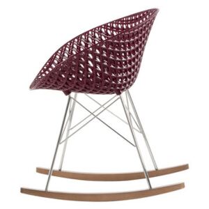 Smatrik Rocking chair - / Wooden furniture glides by Kartell Pink/Red/Purple