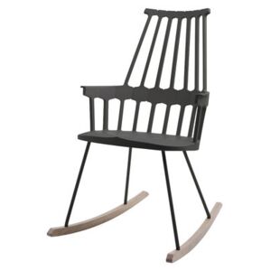 Comback Rocking chair by Kartell Black/Natural wood