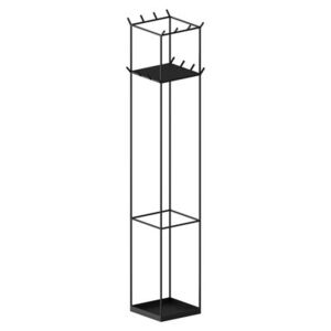 Slim Irony Standing coat rack - / 34 x 34 cm x H 169 cm - Integrated shelf by Zeus Black