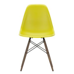 DSW - Eames Plastic Side Chair Chair - / (1950) - Dark wood by Vitra Yellow