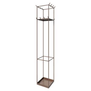 Slim Irony Standing coat rack - / 34 x 34 cm x H 169 cm - Integrated shelf by Zeus Copper