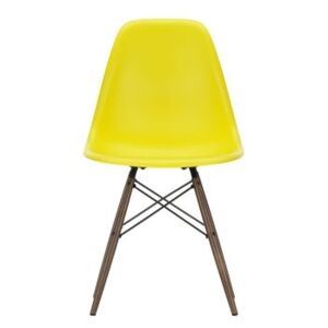 DSW - Eames Plastic Side Chair Chair - / (1950) - Dark wood by Vitra Yellow