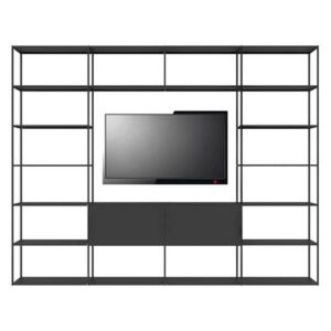 Easy Irony TV Bookcase - / Compo F - L 292 x H 226 cm by Zeus Black