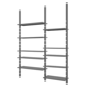 Kasper Bookcase - / Ceiling fixation - L 185 cm x H 240/246 cm by Zeus Grey/Metal