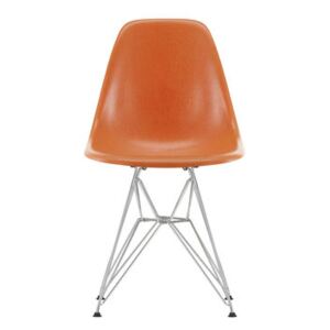 DSR - Eames Fiberglass Side Chair Chair - / (1950) - Chromed legs by Vitra Orange