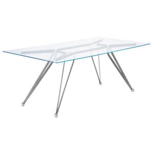 Anonimus Rectangular table - Glass - 200 x 100 cm by Zeus Transparent/Metal
