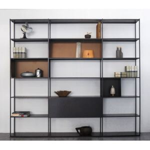 Easy Irony Bookcase - / With drawer units - L 250 x H 226 cm by Zeus Brown/Black/Copper