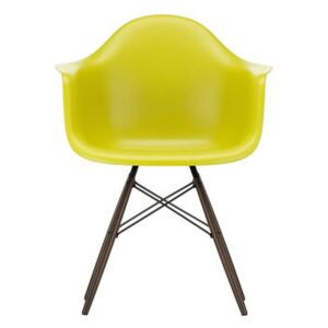 DAW - Eames Plastic Armchair Armchair - / (1950) - Dark wood legs by Vitra Yellow