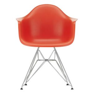 DAR - Eames Plastic Armchair Armchair - / (1950) - Chromed legs by Vitra Red