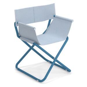 Snooze Directeur Folding armchair - / Fabric & Metal by Emu Blue