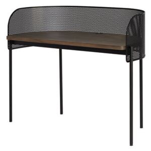 Shelter Desk - / Perforated steel - L 125 cm by Northern Black/Natural wood