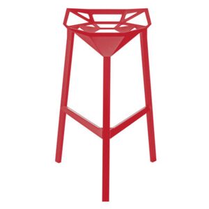 Stool One Bar stool - H 77 cm - Metal by Magis Red