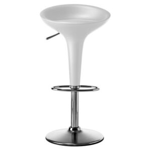 Bombo Adjustable bar stool - Pivoting - H 50 to 73 cm by Magis White