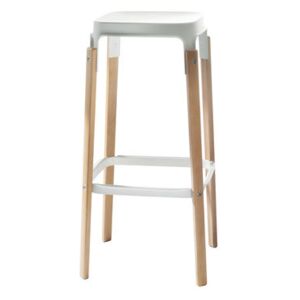 Steelwood Bar stool - Wood & metal - H 78 cm by Magis White/Natural wood