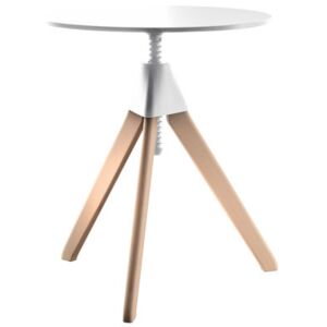 Topsy Adjustable height table by Magis White/Natural wood