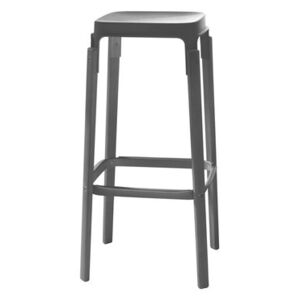Steelwood Bar stool - Wood & metal - H 78 cm by Magis Black