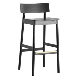 Pause Bar stool - Oak - H 75 cm by Woud Black