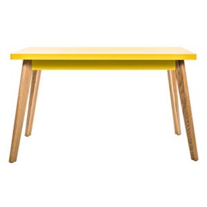 55 Rectangular table - 130 x 70 cm - Wood legs by Tolix Yellow/Natural wood