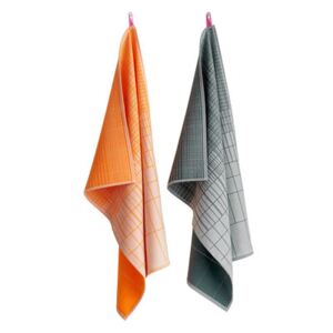 Cold Forest Tea towel - Set of 2 by Hay Orange/Grey