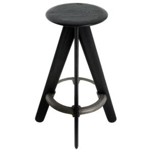 Slab Bar stool - H 76 cm - Wood by Tom Dixon Black