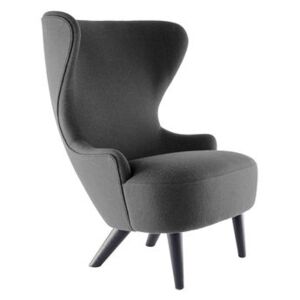 Wingback Micro Padded armchair - / H 100 cm - Fabric & wood by Tom Dixon Grey