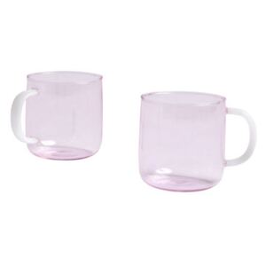 Mug - / Set of 2 - Borosilicate glass by Hay Pink