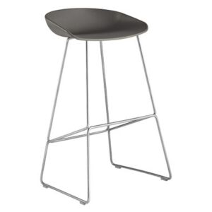 About a stool AAS 38 Bar stool - H 75 cm - Steel sled base by Hay Grey/Metal