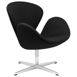 Swan chair Swivel armchair - Fabric version by Fritz Hansen Black
