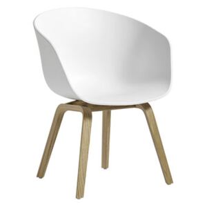 About a chair AAC42 Low armchair - / Plastic & oak by Hay White/Natural wood