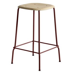 Soft Edge 30 High stool - H 65 cm / Wood & metal by Hay Red/Natural wood