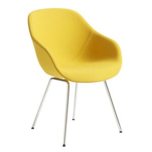 About a chair AAC127 Padded armchair - / High backrest - Integral fabric & metal by Hay Yellow