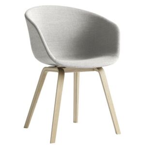 About a chair AAC23 Padded armchair - 4 legs /Full fabric by Hay Grey/Natural wood