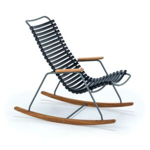 Click Children rocking chair - / Plastic & bamboo by Houe Black